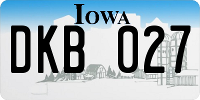 IA license plate DKB027