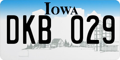 IA license plate DKB029