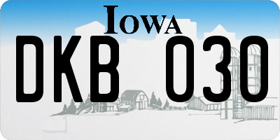 IA license plate DKB030