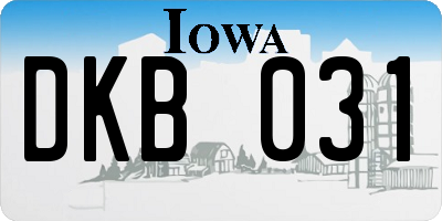 IA license plate DKB031
