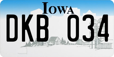IA license plate DKB034