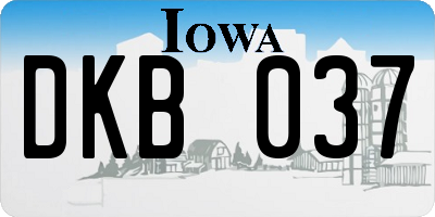 IA license plate DKB037