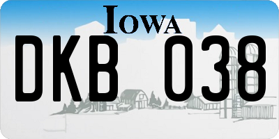 IA license plate DKB038
