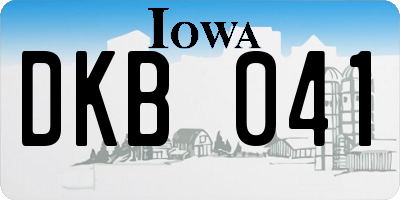 IA license plate DKB041