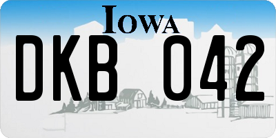 IA license plate DKB042
