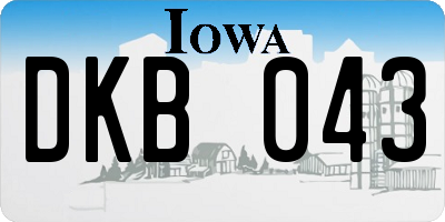 IA license plate DKB043