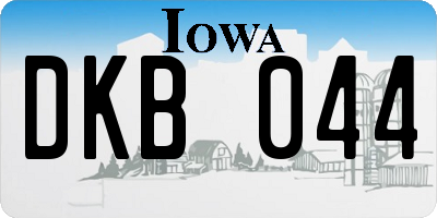 IA license plate DKB044