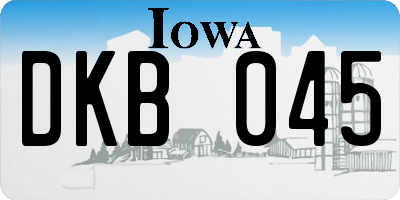 IA license plate DKB045