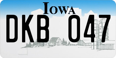 IA license plate DKB047