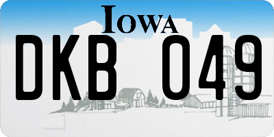 IA license plate DKB049