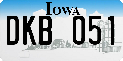 IA license plate DKB051