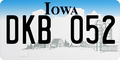 IA license plate DKB052