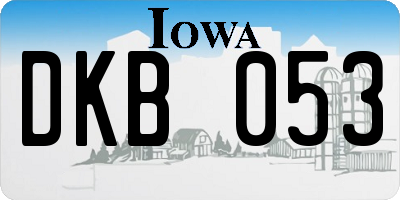 IA license plate DKB053