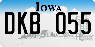 IA license plate DKB055