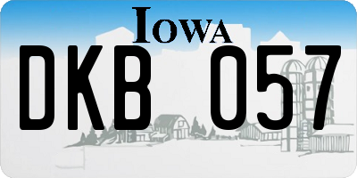 IA license plate DKB057