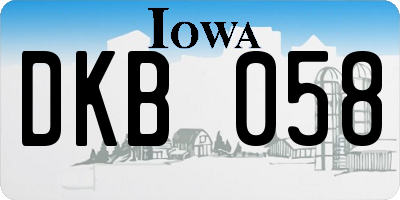 IA license plate DKB058