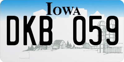 IA license plate DKB059