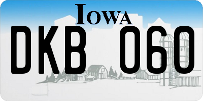 IA license plate DKB060
