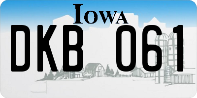 IA license plate DKB061