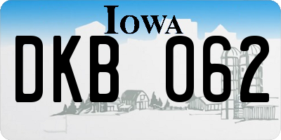IA license plate DKB062