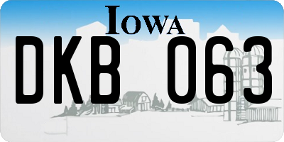 IA license plate DKB063