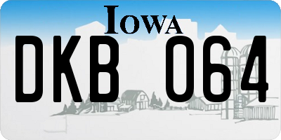 IA license plate DKB064