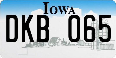 IA license plate DKB065