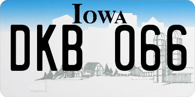 IA license plate DKB066