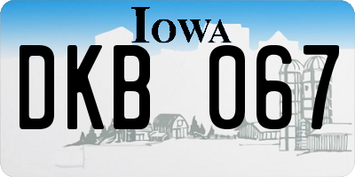 IA license plate DKB067