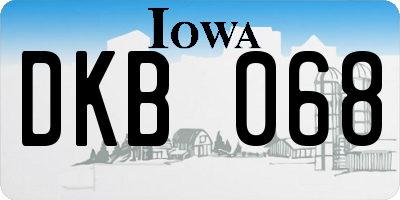 IA license plate DKB068