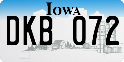 IA license plate DKB072
