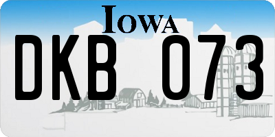 IA license plate DKB073