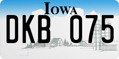 IA license plate DKB075