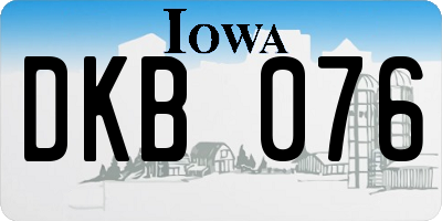 IA license plate DKB076