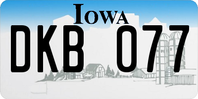 IA license plate DKB077