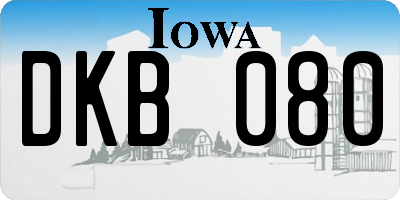 IA license plate DKB080