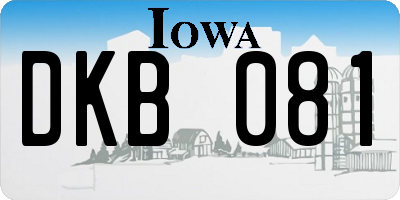 IA license plate DKB081
