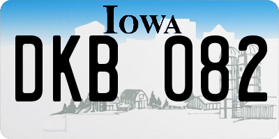 IA license plate DKB082