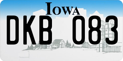 IA license plate DKB083