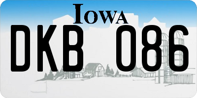 IA license plate DKB086