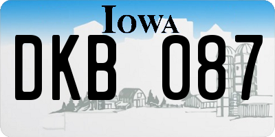 IA license plate DKB087