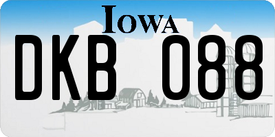 IA license plate DKB088