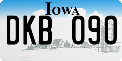 IA license plate DKB090