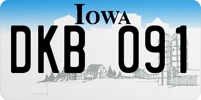 IA license plate DKB091