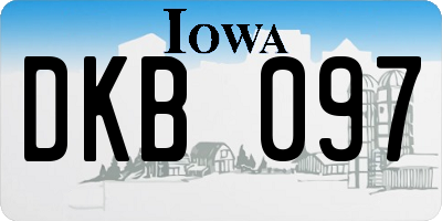 IA license plate DKB097