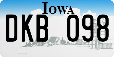 IA license plate DKB098