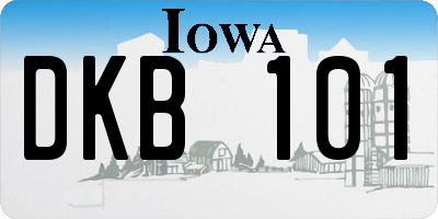 IA license plate DKB101