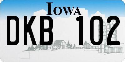 IA license plate DKB102