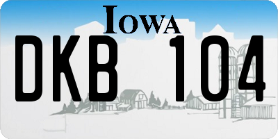 IA license plate DKB104