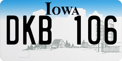 IA license plate DKB106